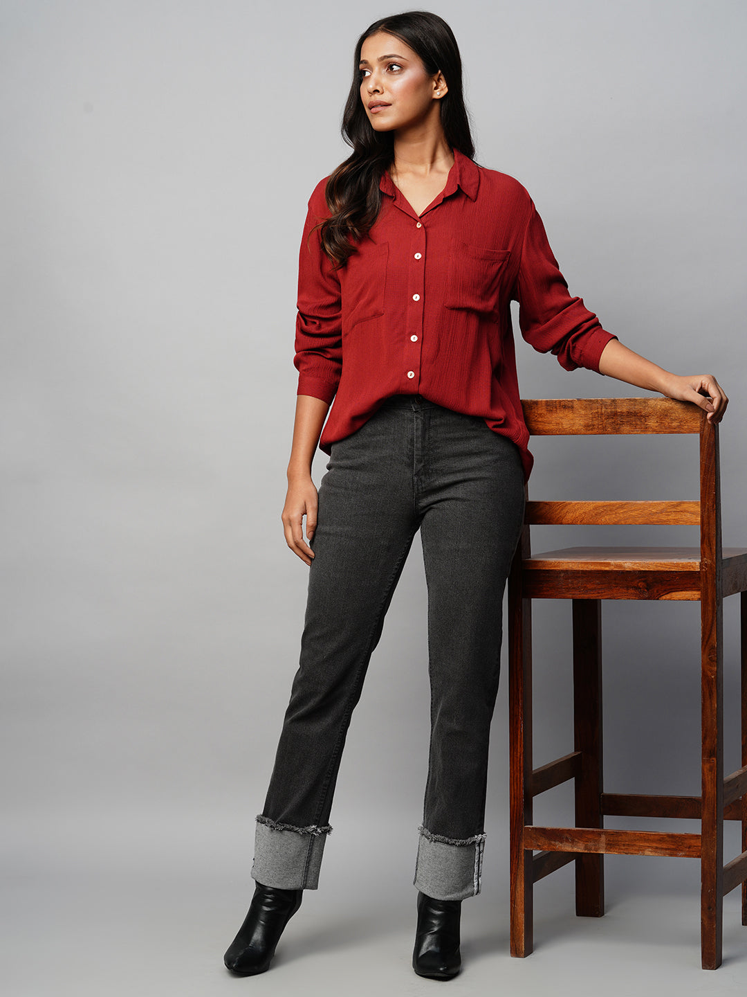 Crinkle Rayon Shirt