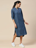chemistry denim dress Price History of Chemistry Women Puff Sleeve Denim Shirt Midi Dress from Myntra 111_16527229