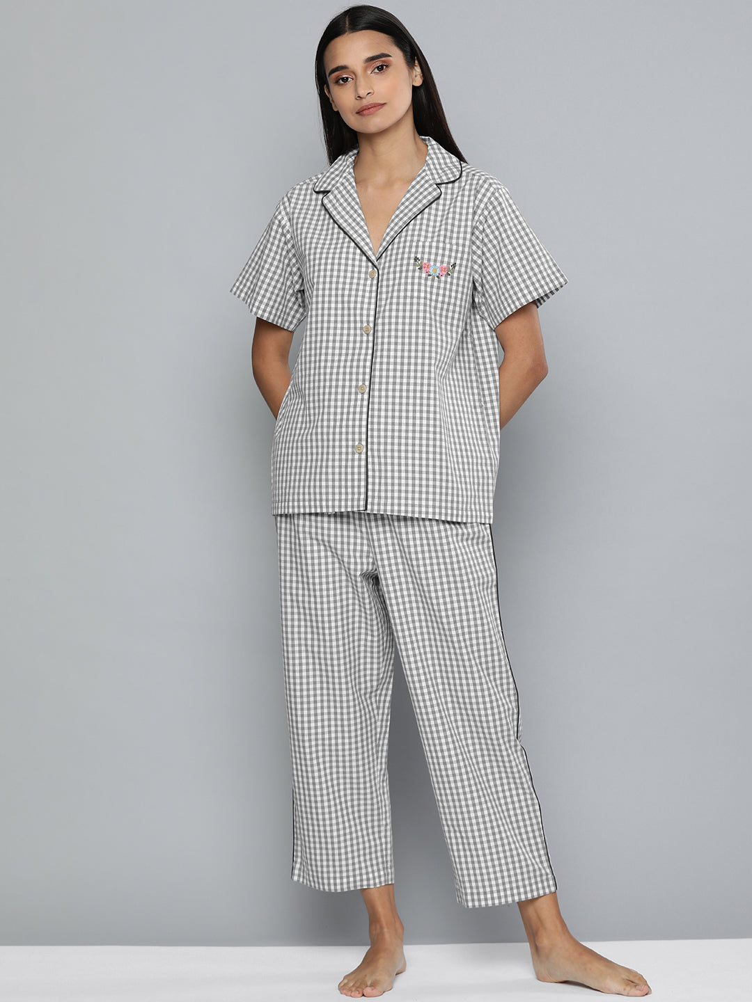 Gingham Night Suit