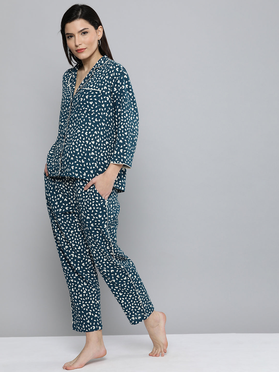 Crinkle Printed Nightsuit