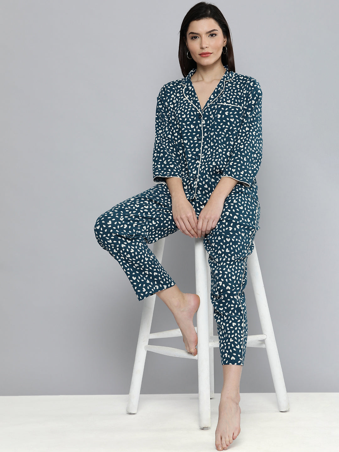 Crinkle Printed Nightsuit