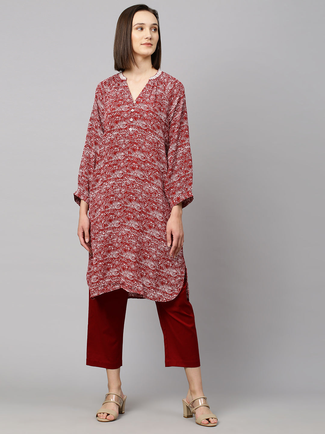 Embroidered  Viscose Crepe & Cotton Flex Kurta Set