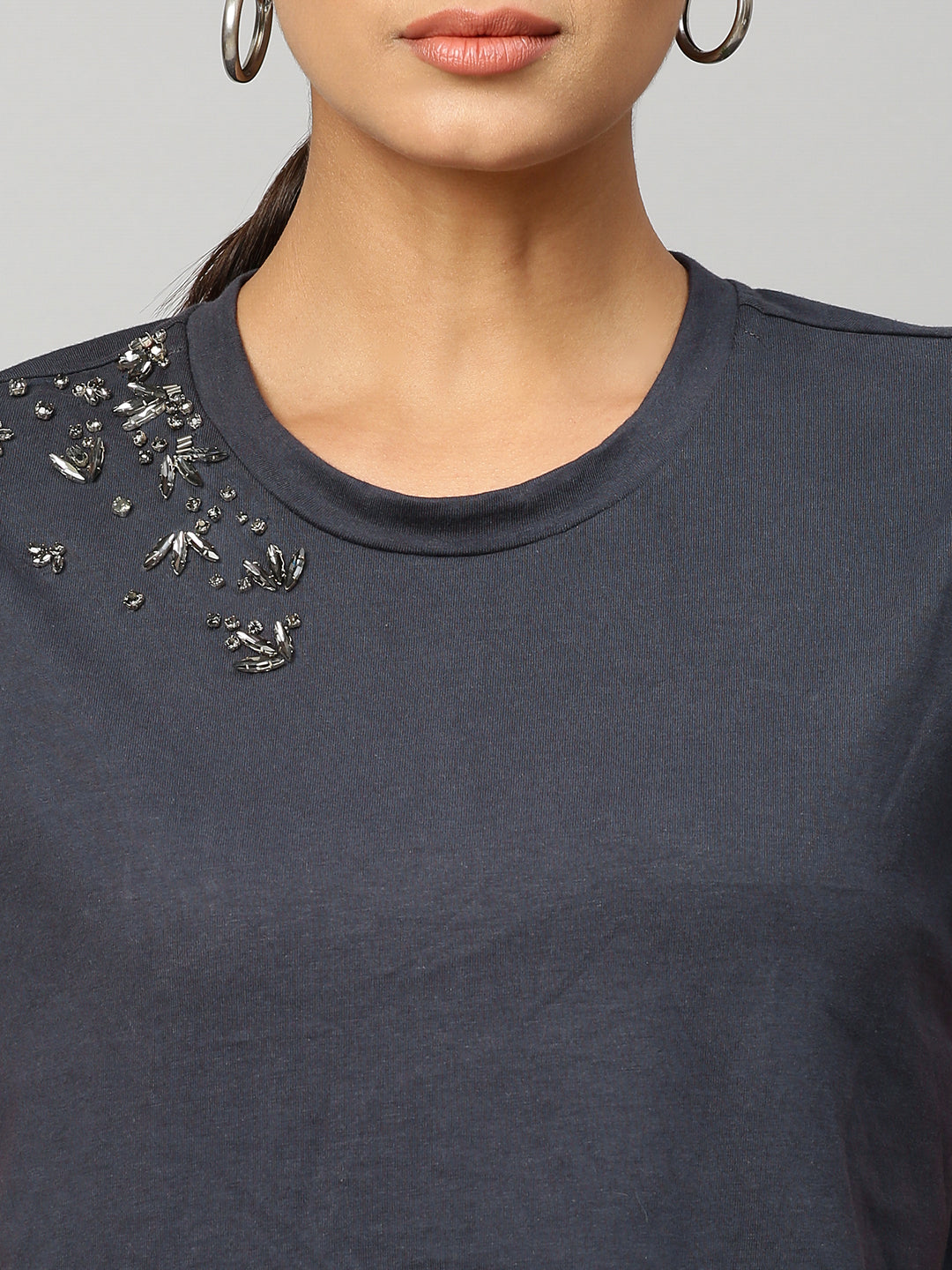 Cotton Jersey Embellished Tee