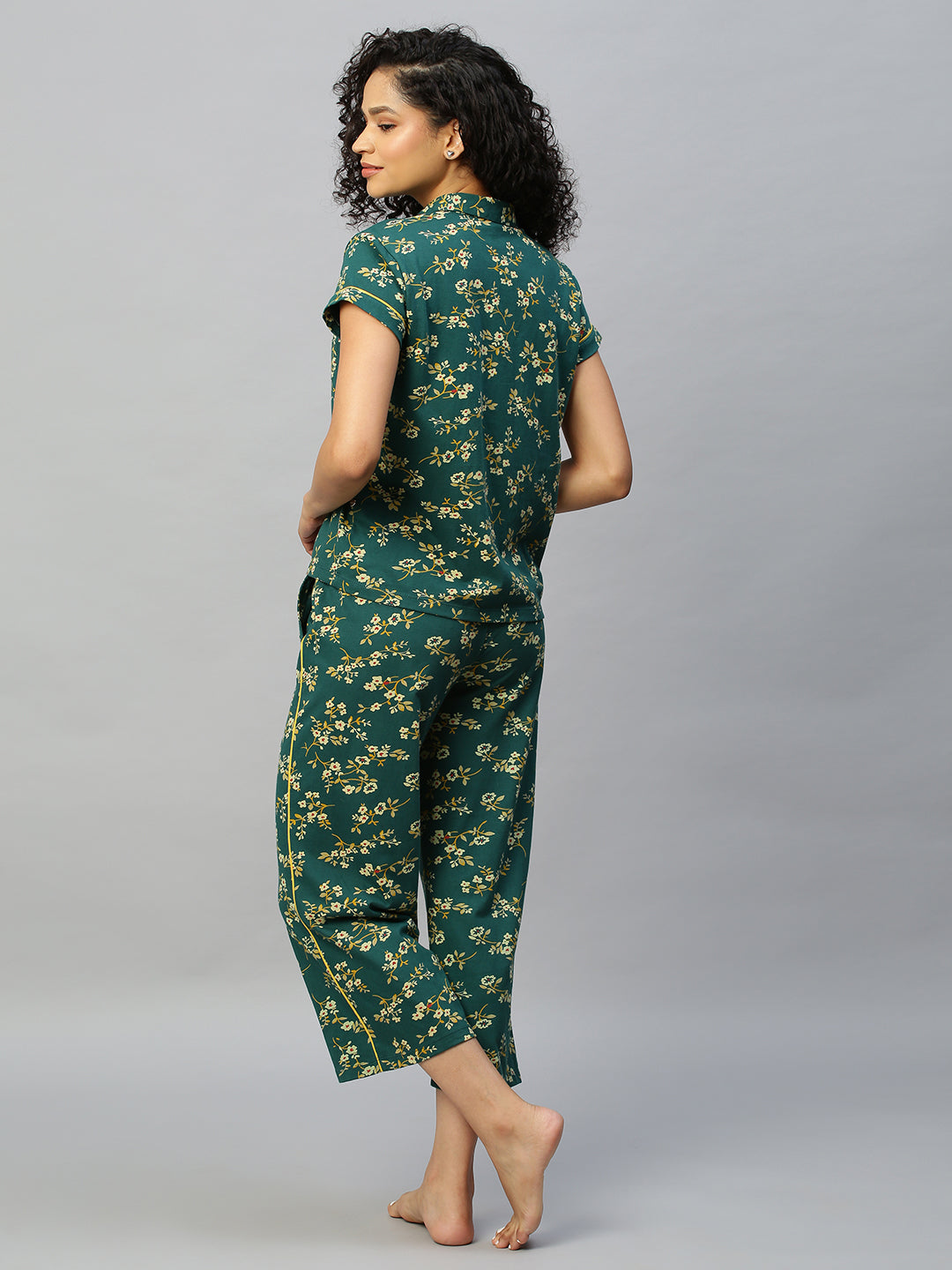 Botanical Printed Cotton Jersey Nightsuit