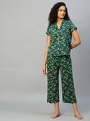 Botanical Printed Cotton Jersey Nightsuit