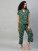 Botanical Printed Cotton Jersey Nightsuit