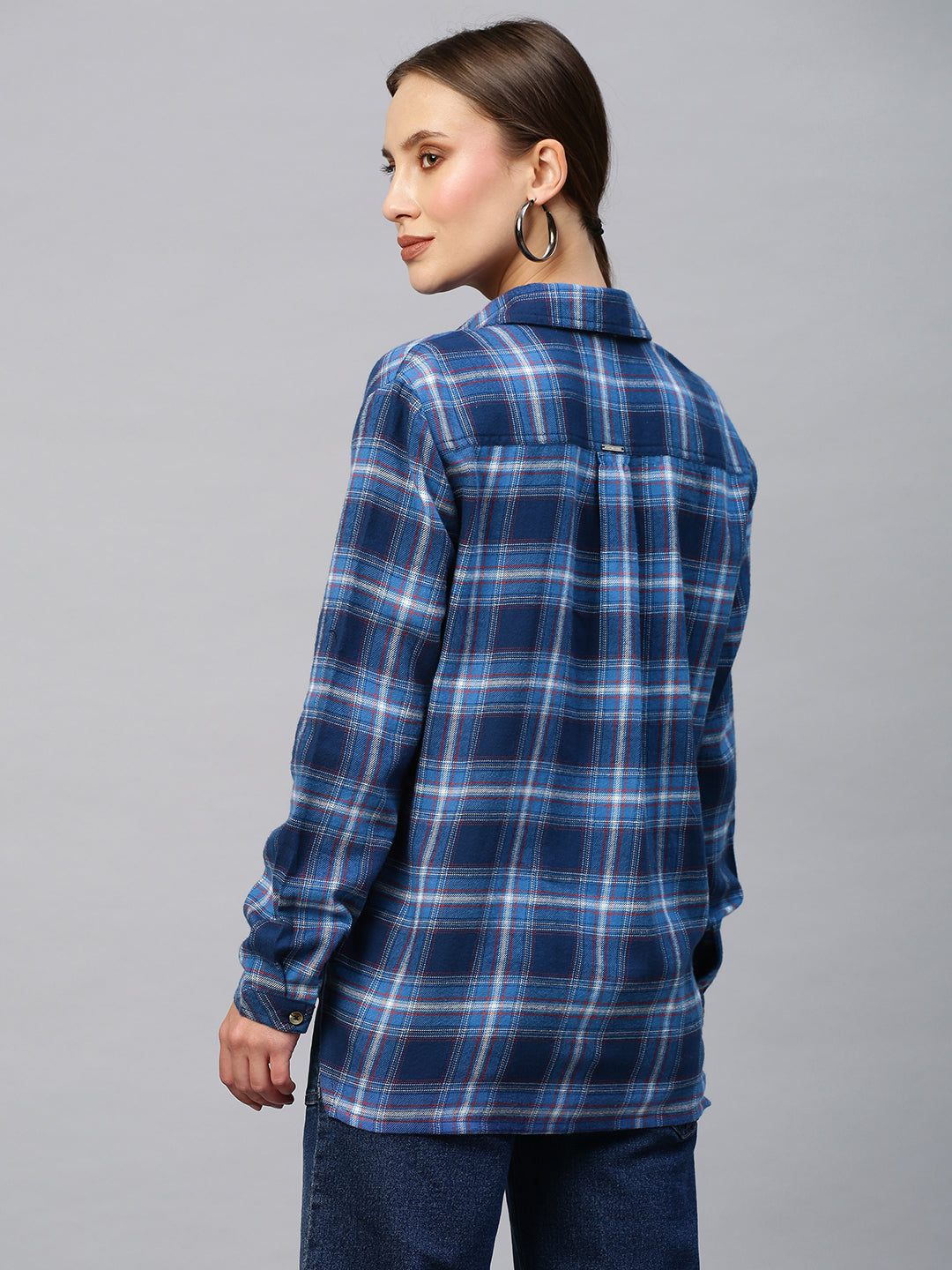 Brushed Flannel Drop Shoulder Plaid Shirt