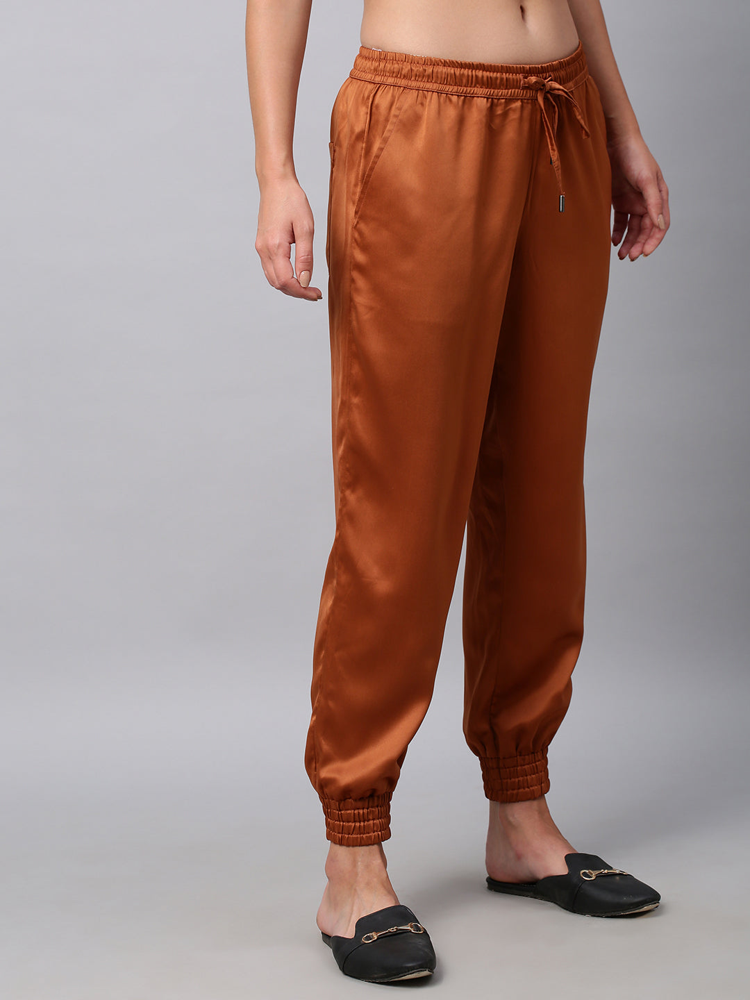 Pull On Elasticated Satin Evening Joggers