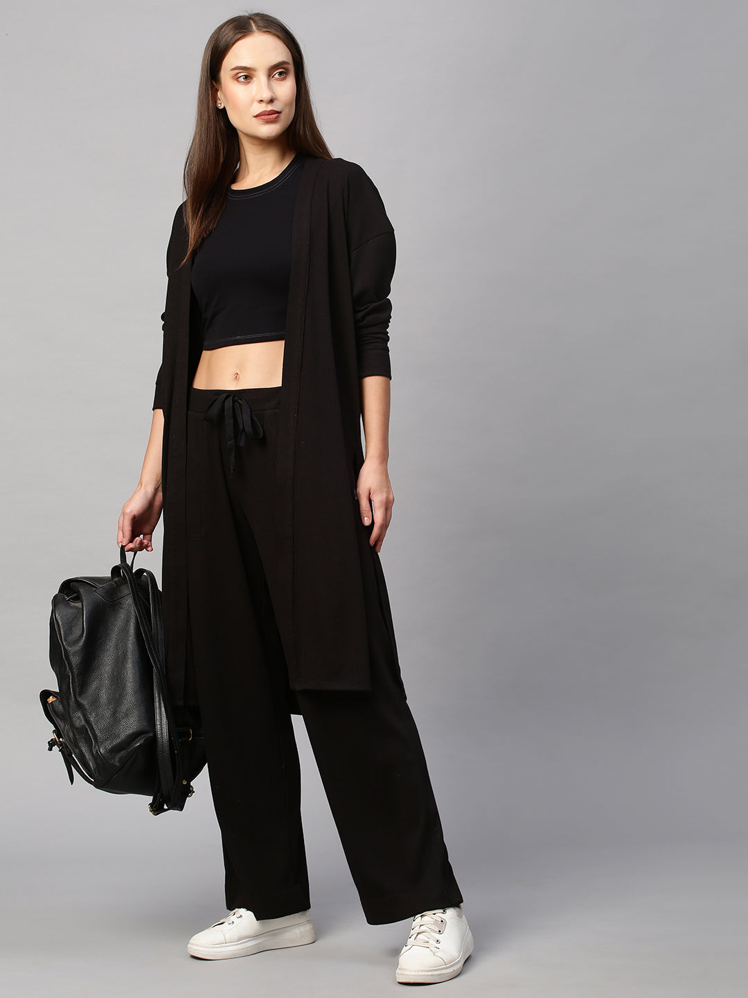 Mid Waisted Ribbed Lycra Wide Leg  Lounge Pants
