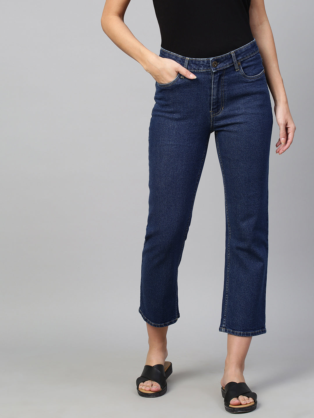 Mid Rise Classic Straight Fit Jeans
