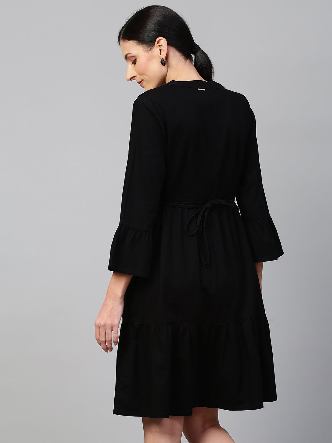Black Denim Basque Dress