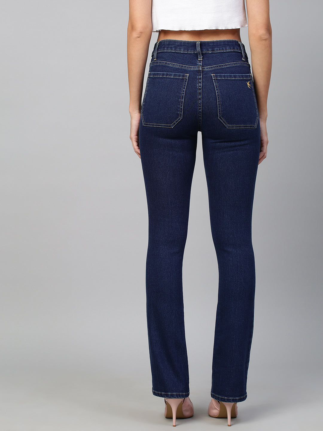 Mid Rise Boot Cut Skinny Jeans