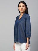 Dark Wash Denim Pop Over Tunic