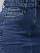 Medium Wash 5 Pocket Denim Pencil Skirt