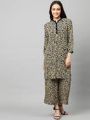 PRINTED VISCOSE CREPE KURTA SET
