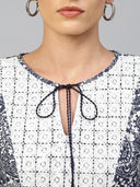 Paisley Printed Rayon & Twill Kurta Set With Guipure Lace Yoke