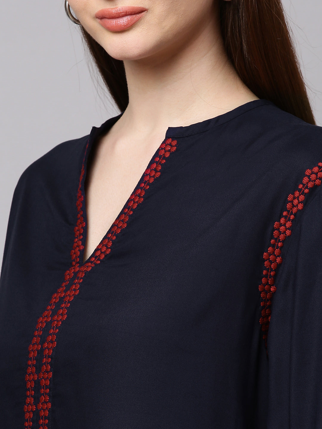 Embroidered Rayon Kurta Set