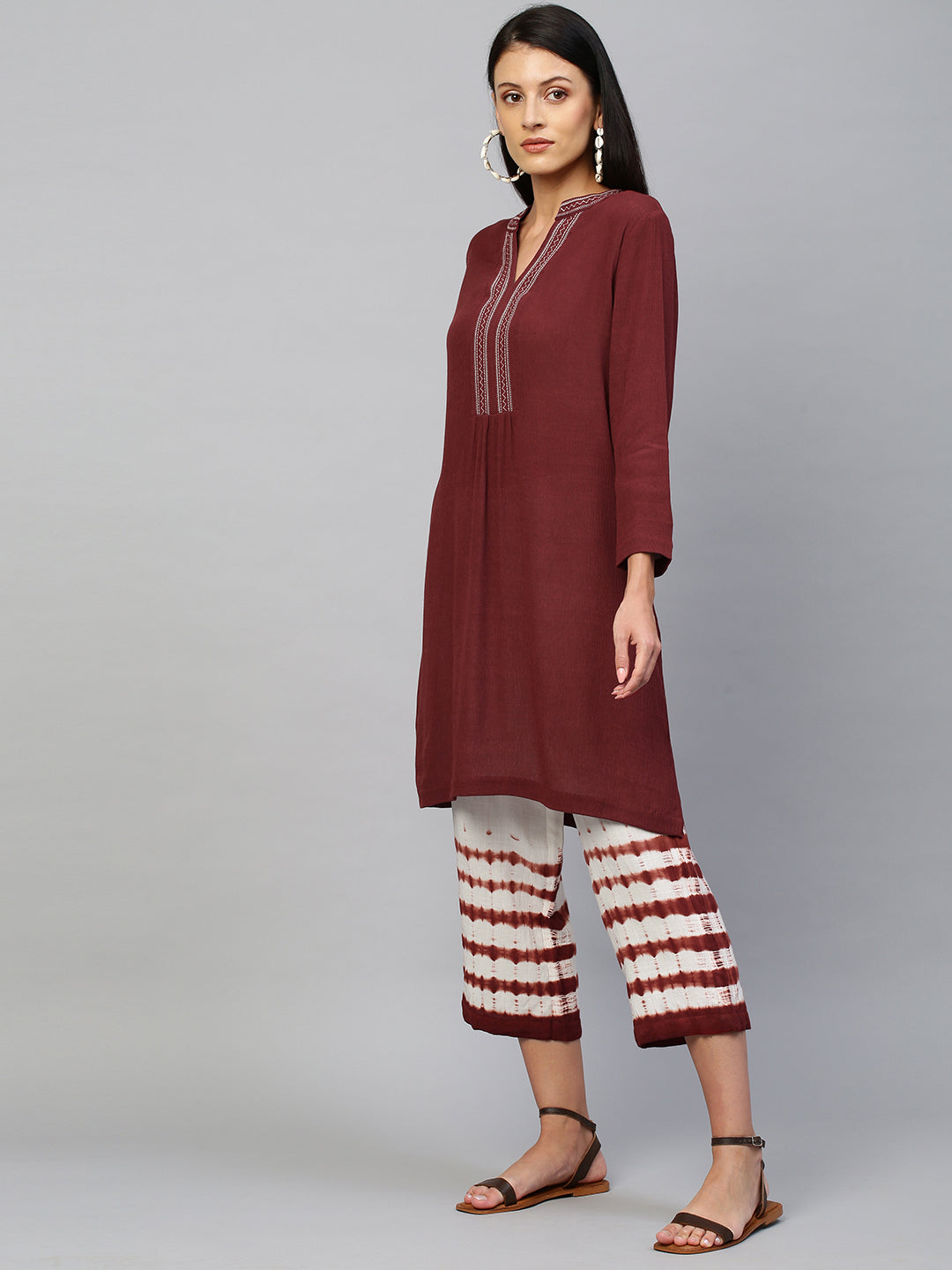 Crinkle Rayon & Crosshatch Viscose Tie Dye Kurta Set