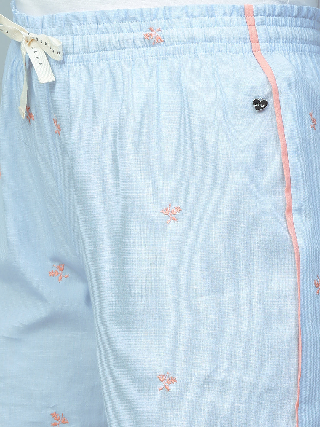 Embroidered Chambray Pyjamas