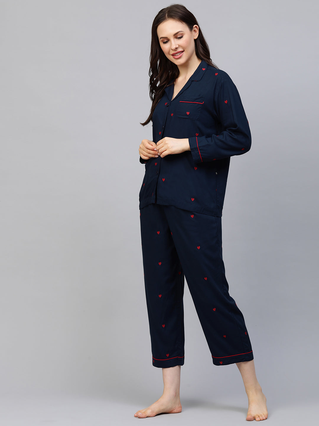 Embroidered Night Suit