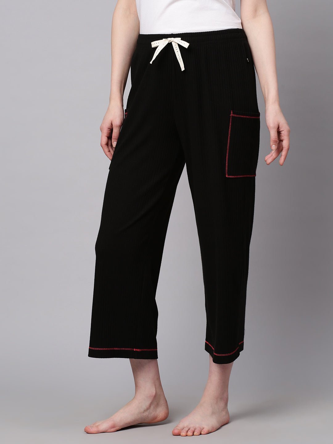 Solid Ribbed Lounge Pants
