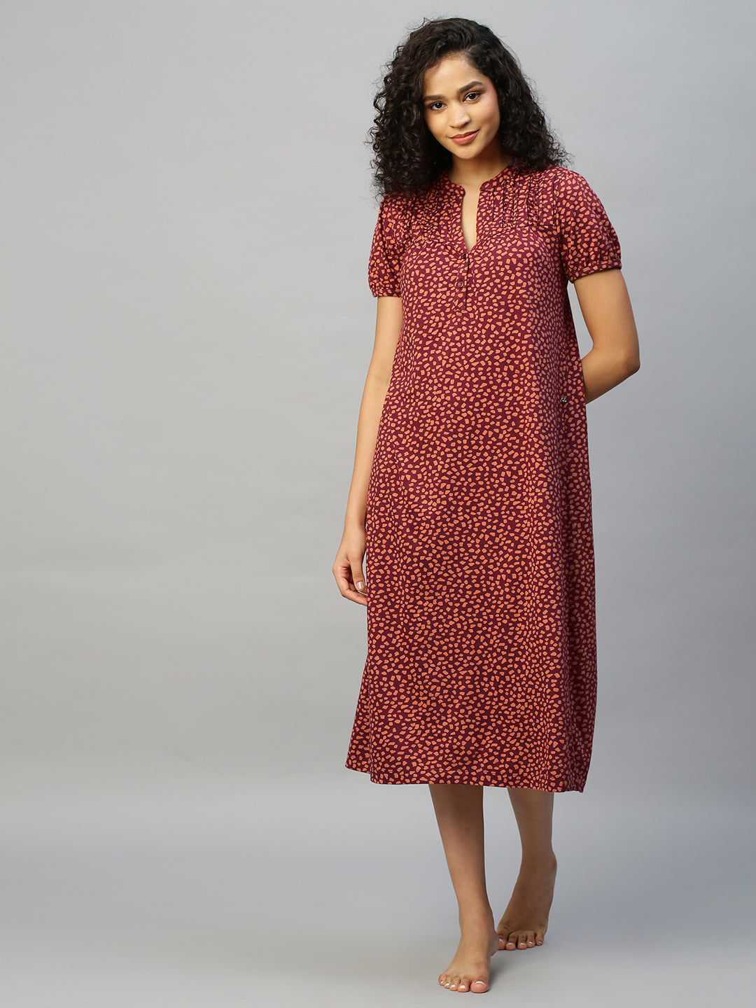 Cotton Jersey Printed Night Dress