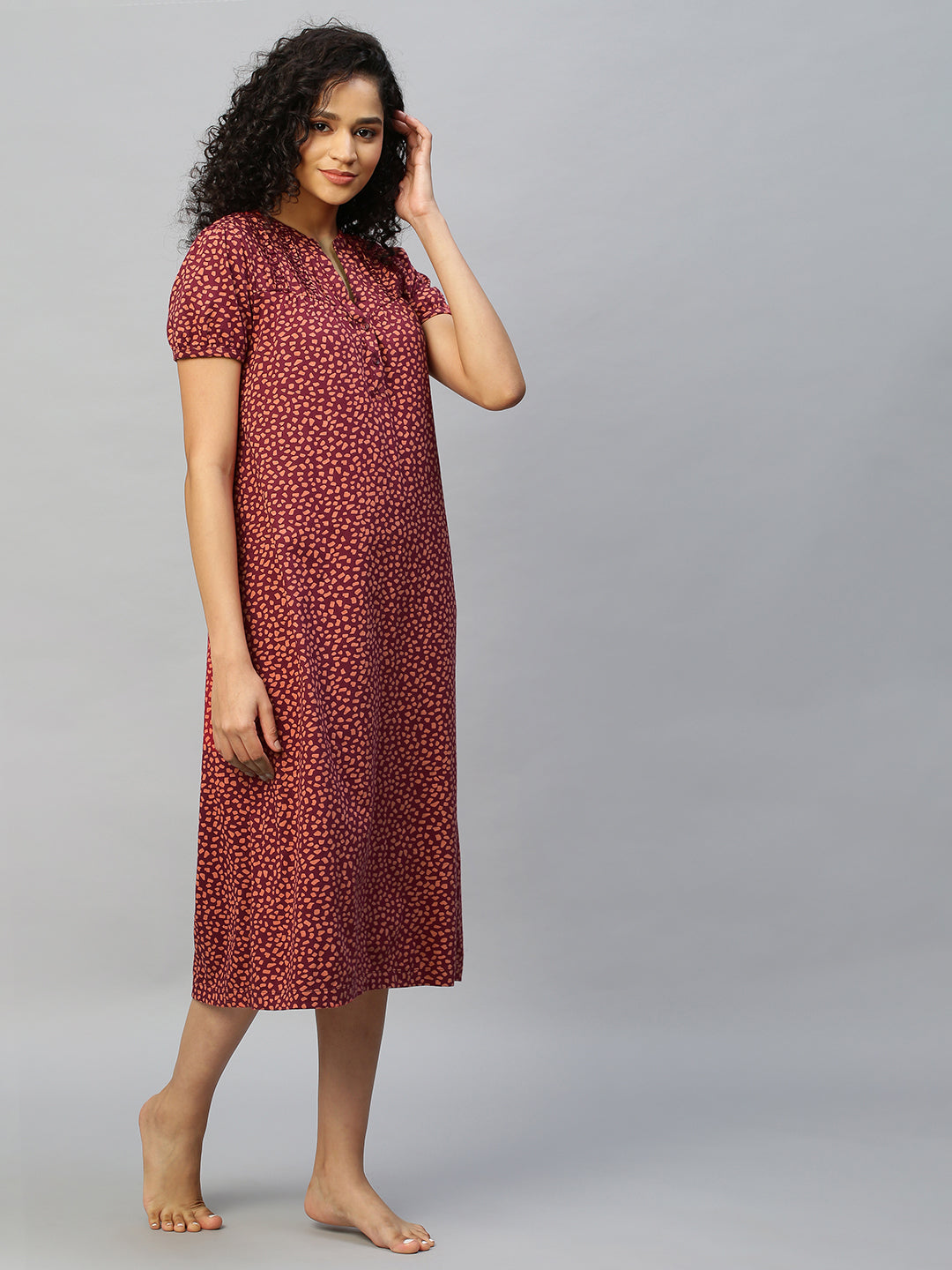 Cotton Jersey Printed Night Dress