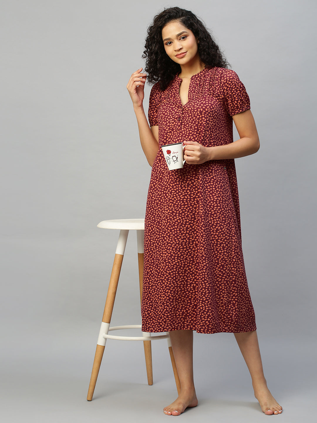 Cotton Jersey Printed Night Dress