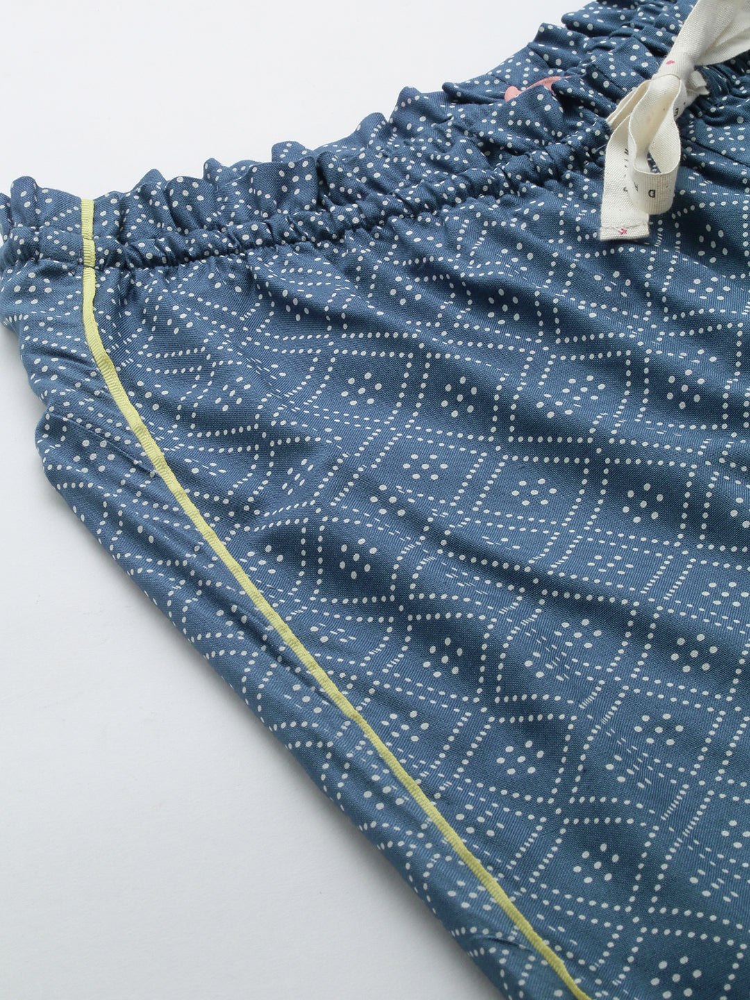 Printed Rayon Pyjamas With Contrast Piping